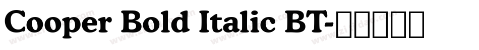 Cooper Bold Italic BT字体转换